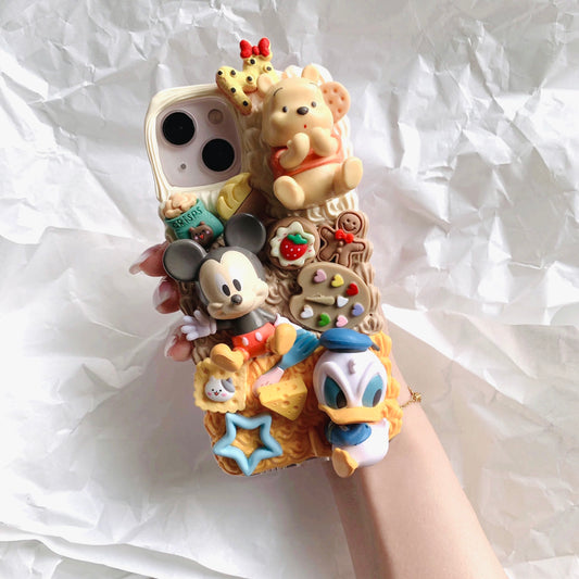 Phone cases with cartoon figures (Mick*y mouse)