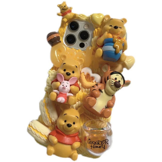 Phone case with cartoon figures ( Winnie the Pooh)